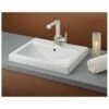 Camilla Semi-Recessed Basin Sink With Single Faucet Drilling - White