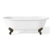 Regal Double Ended Cast Iron Clawfoot Tub - Rim Faucet Drillings