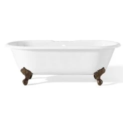 Regal Double Ended Cast Iron Clawfoot Tub - Rim Faucet Drillings