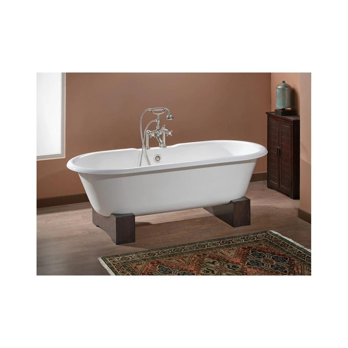 Regal Wooden Base Clawfoot Tub - Rim Faucet Drillings