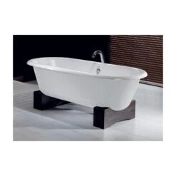 Regal Wooden Base Clawfoot Tub - Continuous Roll Rim - No Faucet Drillings