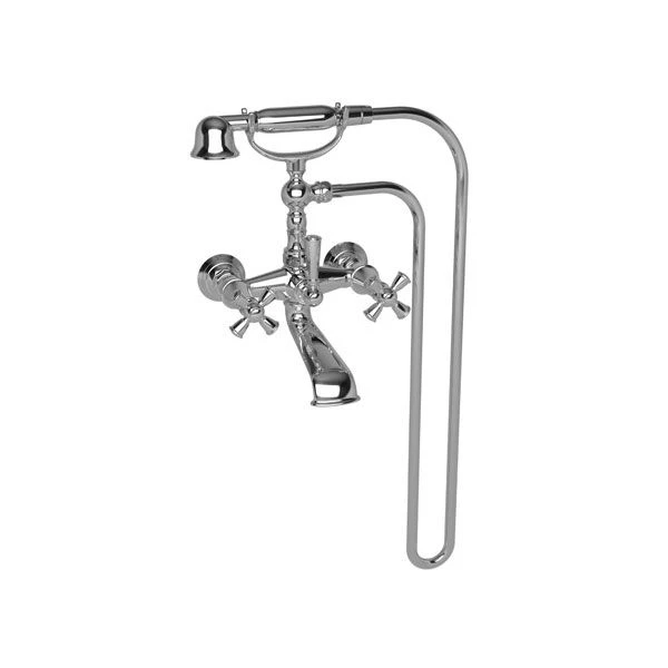 Aylesbury Wall Mount Exposed Tub And Hand Shower Set - Cross Handles