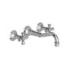 Jacobean Wall Mount Lavatory Faucet - Cross Handles