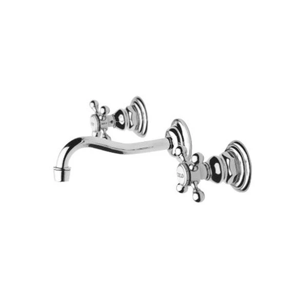 Chesterfield Wall Mount Lavatory Faucet - Cross Handles