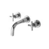 East Linear Wall Mount Lavatory Faucet - Cross Handles