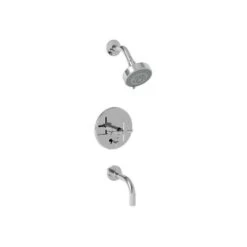 East Linear Pressure Balanced Tub & Shower Trim Set - Cross Handle
