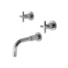 East Linear Wall Mount Tub Faucet - Cross Handle