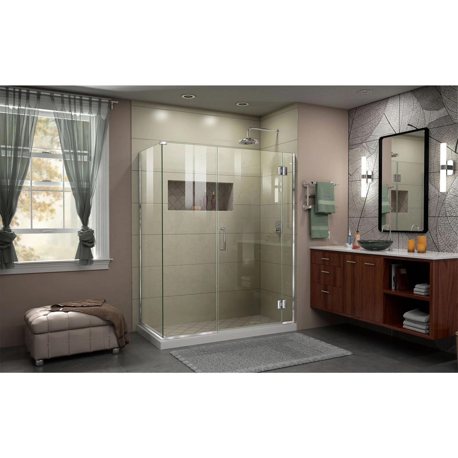 DreamLine Unidoor-X 35 Inch W X 34-3/8 Inch D X 72 Inch H Frameless Hinged Shower Enclosure - Image 15