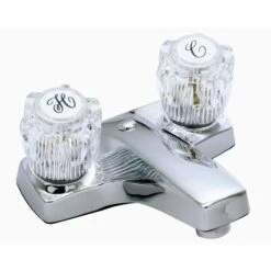 100 Series Centerset Bathroom Sink Faucet With Pop Up Drain - Chrome