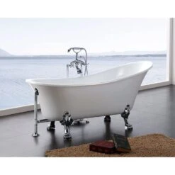 A&E BATH & SHOWER Dorya 69 Inch Acrylic Clawfoot Tub