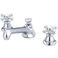 American 20Th Century Classic Widespread Lavatory Faucet With Pop Up Drain - Cross Handles