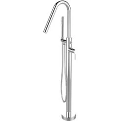 A&E BATH & SHOWER Angle Spout Freestanding Tub Faucet With Handshower