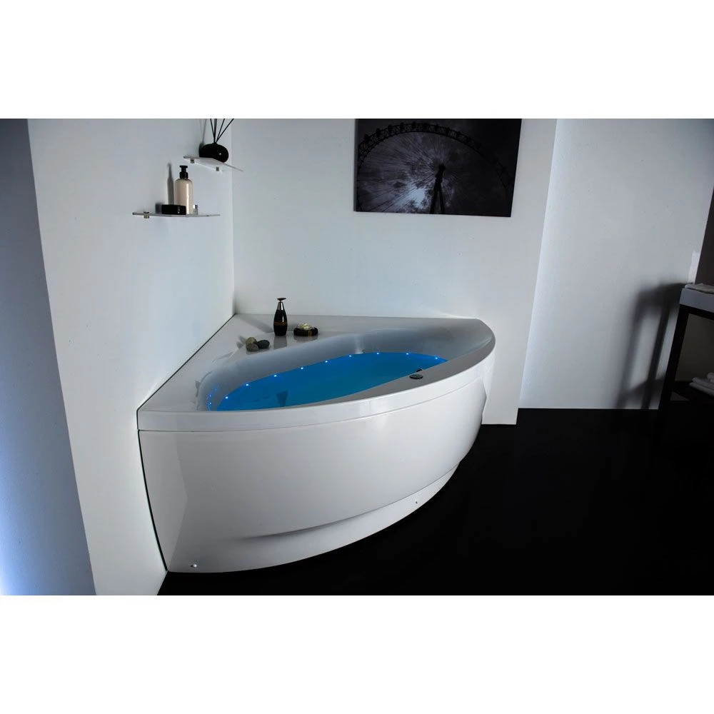 Olivia 55 Inch Acrylic Corner Relax Air Massage Bathtub - White