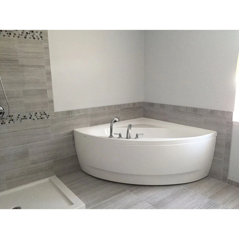 Olivia 55 Inch Acrylic Corner Bathtub - White