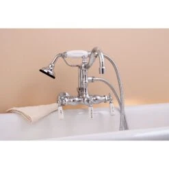 *Limited Quantity Available* Wall Mount Tub Faucet With Handshower - 3-3/8 Inch Centers