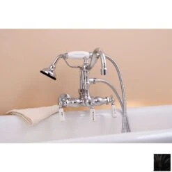 Wall Mount Tub Faucet With Handshower - 3-3/8 Inch Centers