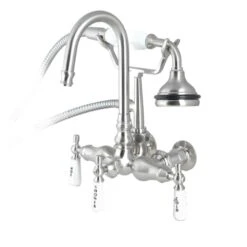 High Spout Gooseneck Wall Mount Clawfoot Tub Faucet