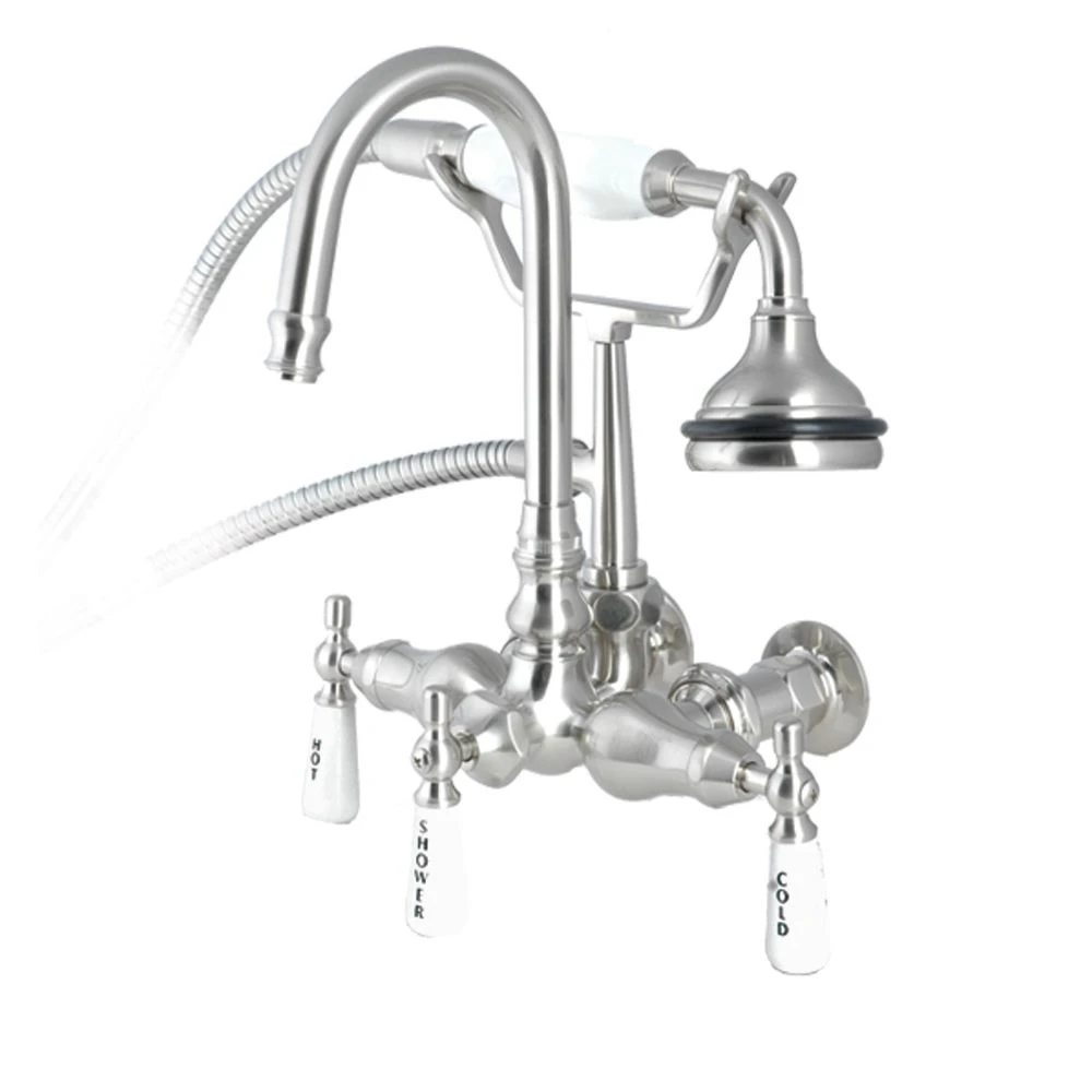 High Spout Gooseneck Wall Mount Clawfoot Tub Faucet