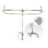 Side Deck Mount Clawfoot Tub Shower Enclosure With Gooseneck Faucet And Shower Head