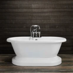 Mansfield Acrylic Double Ended Pedestal Tub - Rim Faucet Drillings