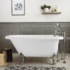 Stratford Acrylic Classic Clawfoot Tub - No Faucet Drillings - Lion Paw Feet