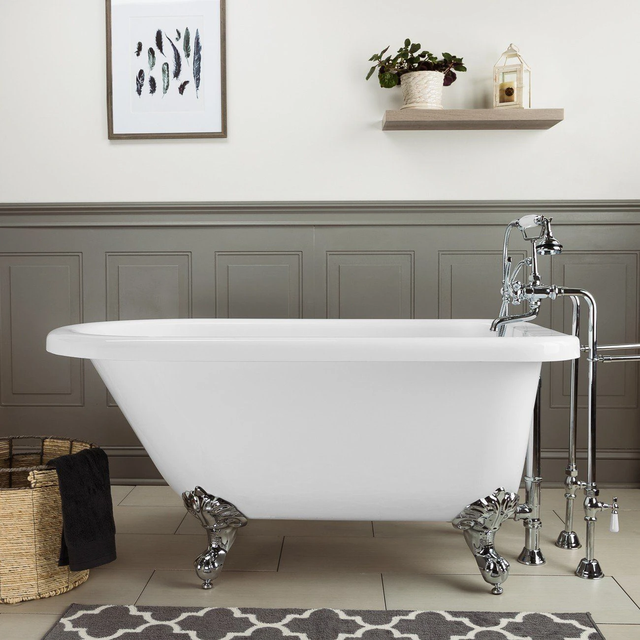 Savanna Acrylic Classic Clawfoot Tub - No Faucet Drillings - Ball & Claw Feet