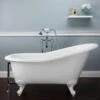 Aurora Acrylic Slipper Clawfoot Tub - No Faucet Drillings - Imperial Ball And Claw Feet