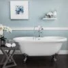 Windsor Acrylic Double Ended Clawfoot Tub Package - Rim Faucet Drillings