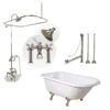 Heritage 54 Inch Cast Iron Clawfoot Tub And Shower Package - White / Chrome Feet & Fixtures