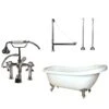 Bristol 67 Inch Acrylic Slipper Clawfoot Tub Package - Chrome Feet With Chrome Fixtures