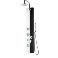 A&E BATH & SHOWER Vista X Shower Panel - Black And White Glass