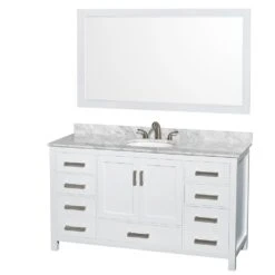 Sheffield 60 In Single Oval Sink Vanity Set