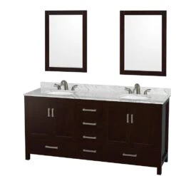 Sheffield 72 In Double Oval Sink Vanity Set