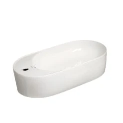 Isabella Collection Oval Above Mount Basin With Integrated Bowl - White