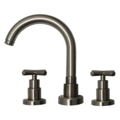Luxe Widespread Lavatory Faucet With Tubular Swivel Spout - Brushed Nickel