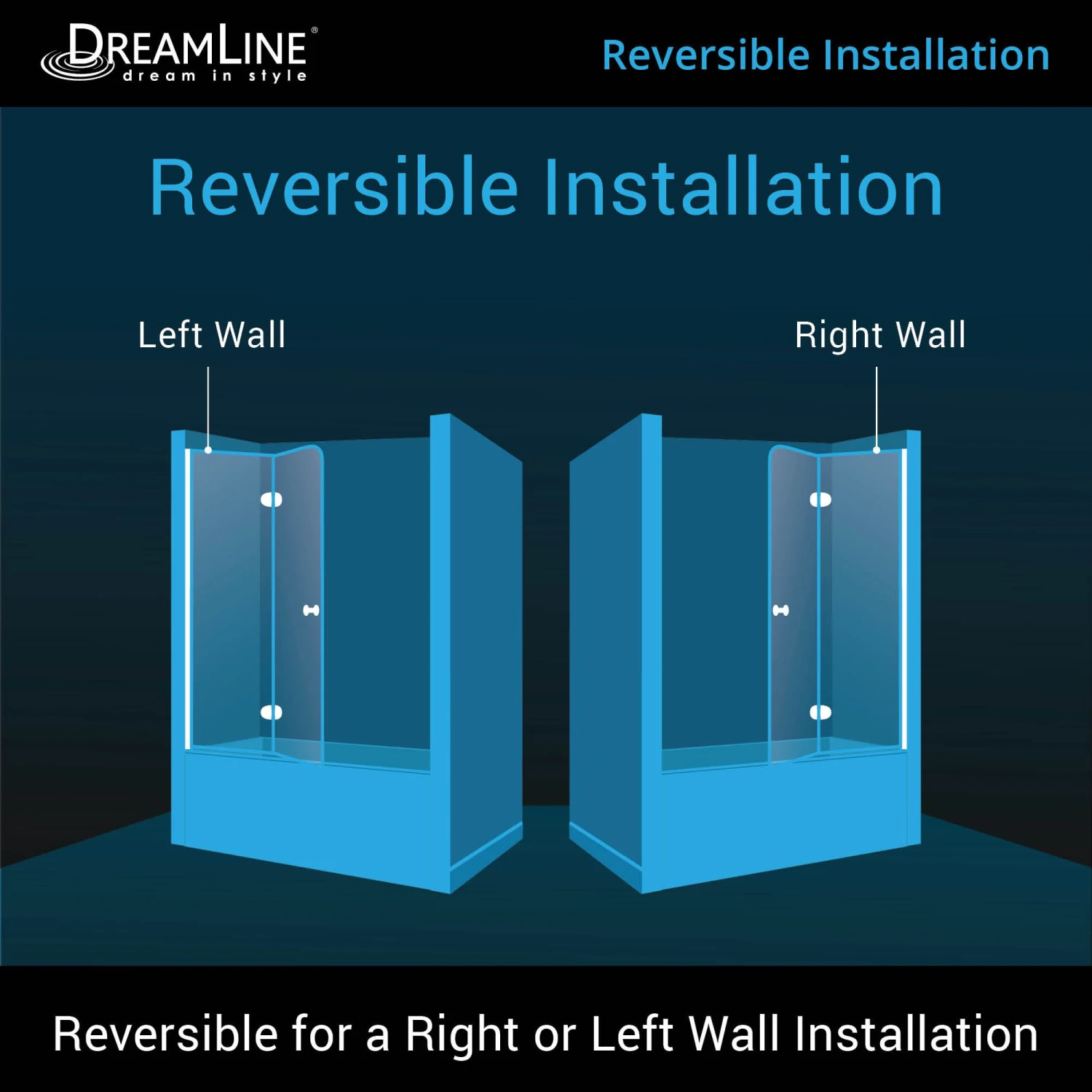 DreamLine Aqua Fold 36 In. W X 58 In. H Frameless Bi-Fold Tub Door In Chrome - Image 14