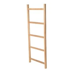59 Inch Teak Towel Ladder With 5 Bars