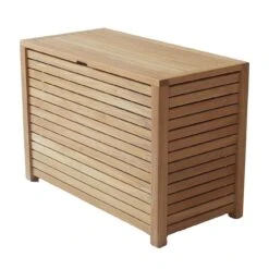Teak Laundry Towel Box Hamper With 3 Sacks