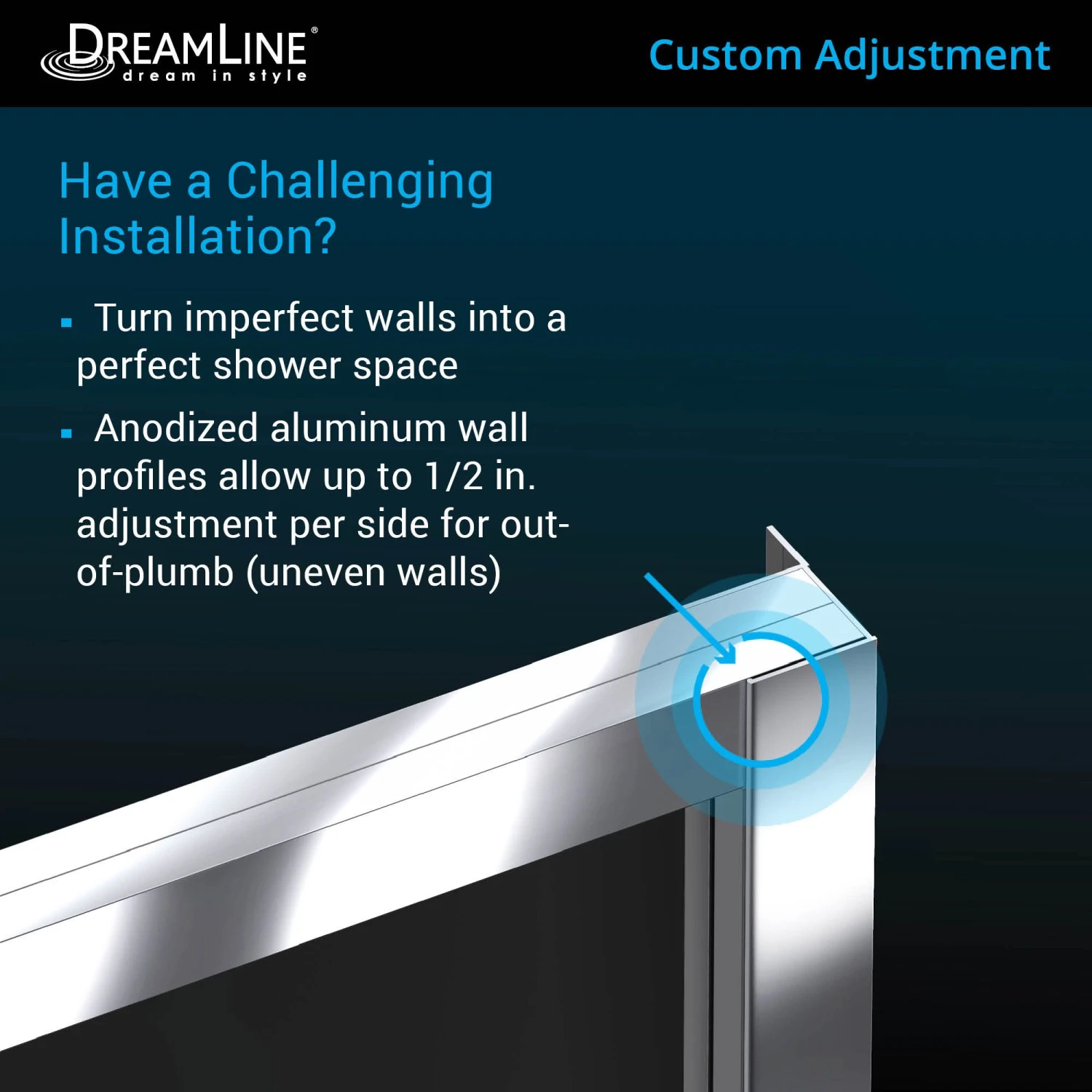 DreamLine Cornerview 40-1/2 Inch D X 40-1/2 Inch W X 72 Inch H Framed Sliding Shower Enclosure - Image 4