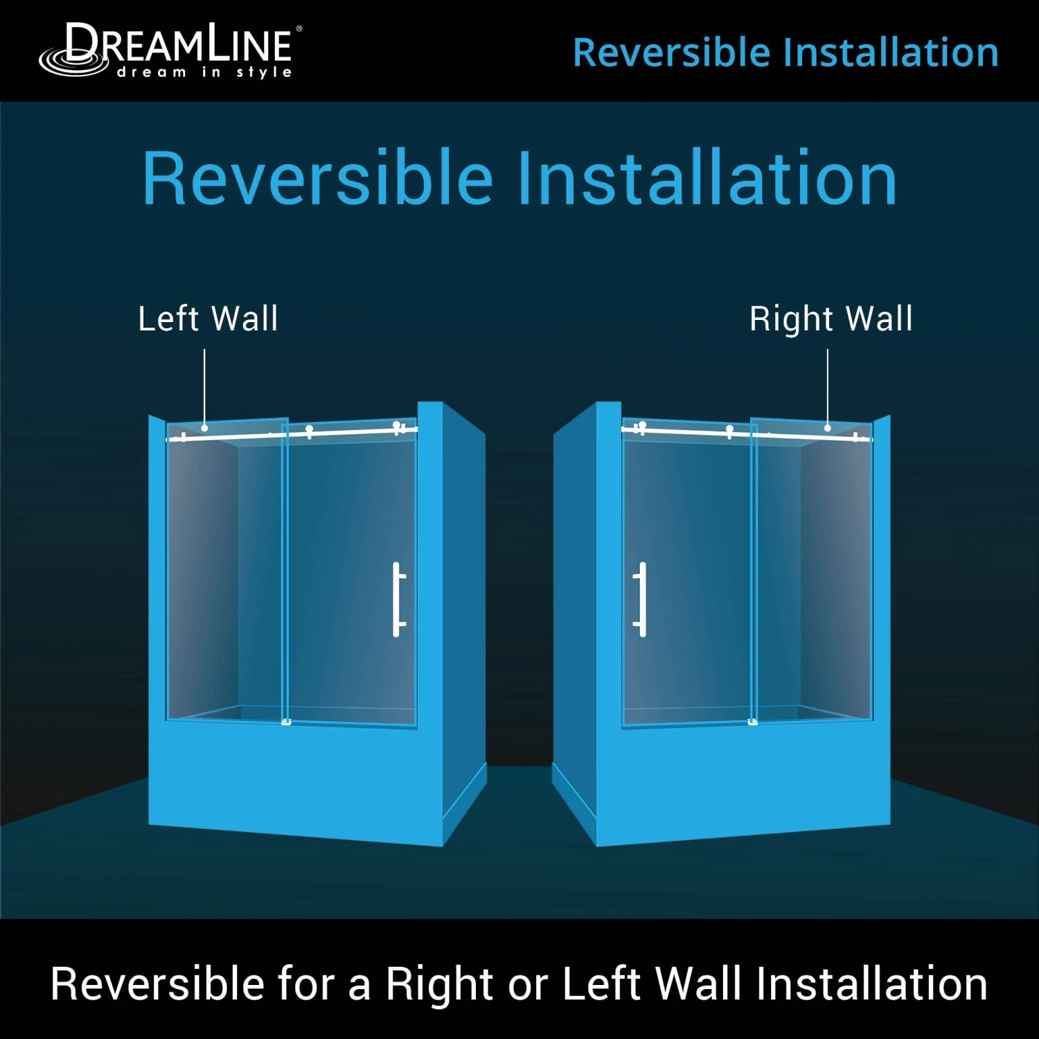 DreamLine Enigma Air 56-60 In. W X 62 In. H Frameless Sliding Tub Door - Image 13