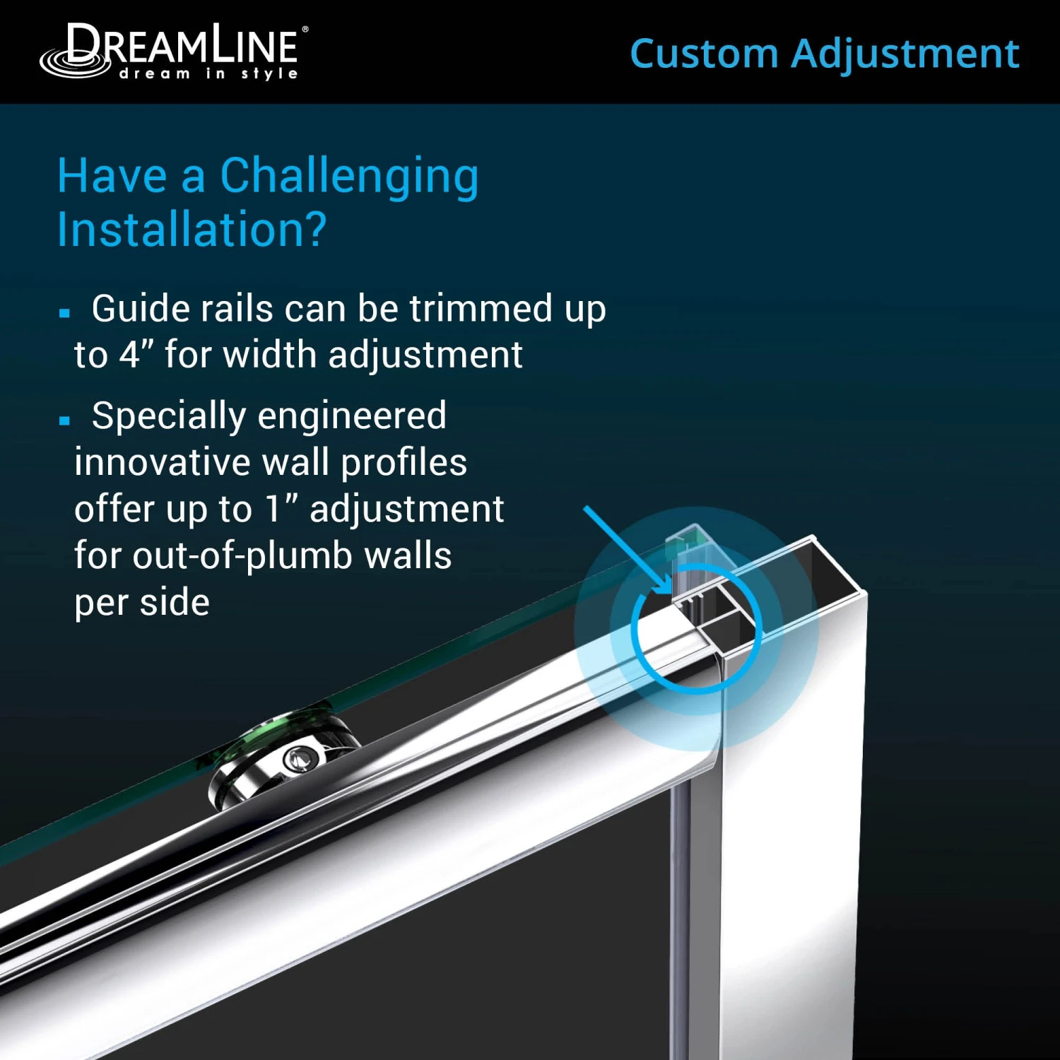 DreamLine Infinity-Z 36 Inch D X 60 Inch W X 74-3/4 Inch H Clear Sliding Shower Door With Center Drain Shower Base - Image 3