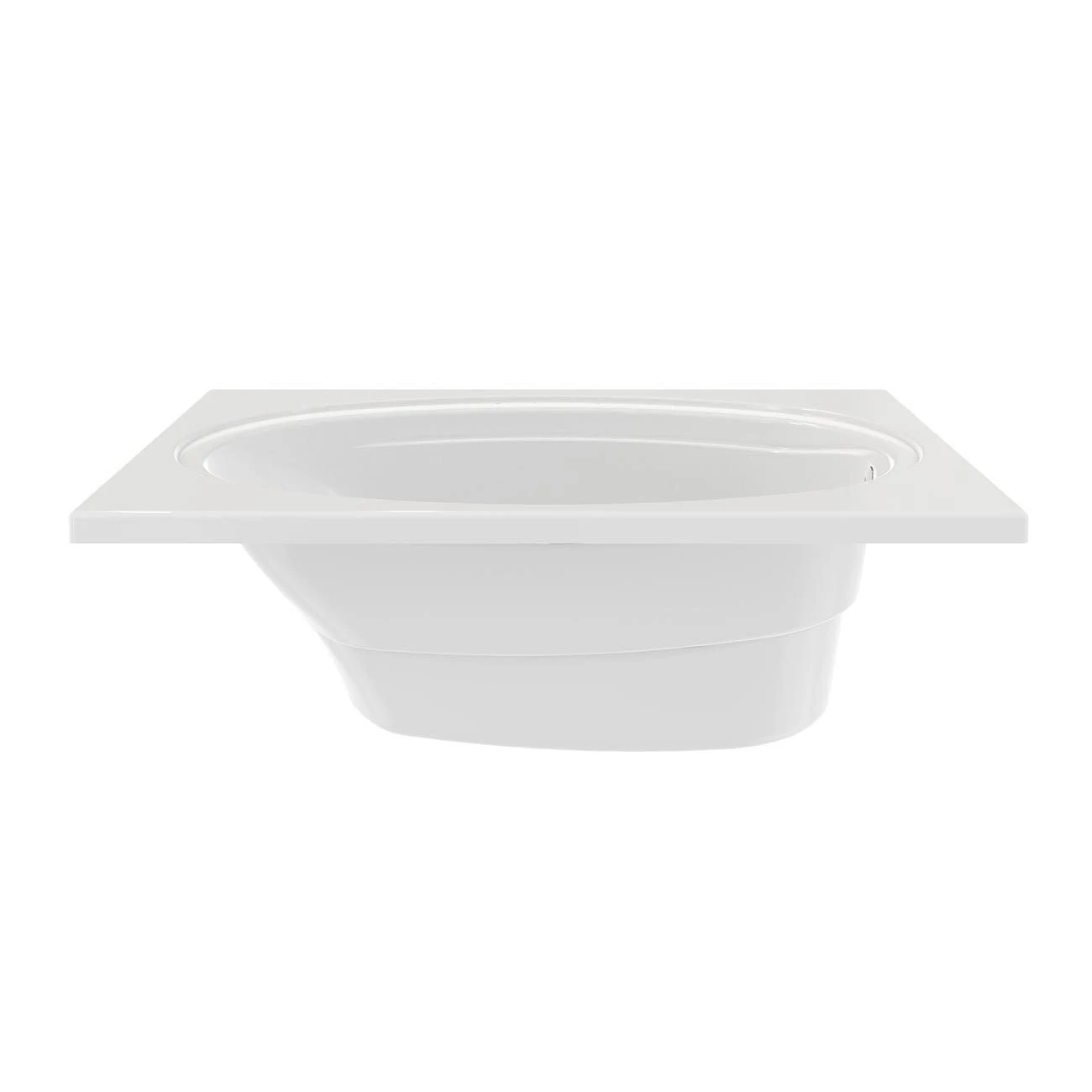 Alydar I 60 Inch Acrylic Drop-in Universal Drain Bathtub - White - Image 2