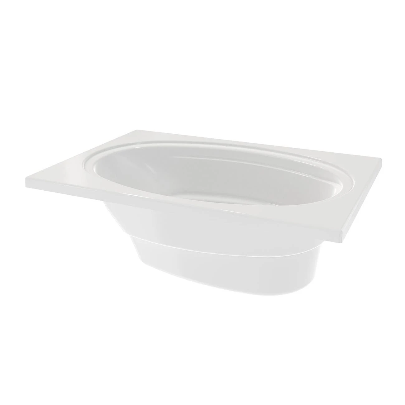 Alydar I 60 Inch Acrylic Drop-in Universal Drain Bathtub - White - Image 3