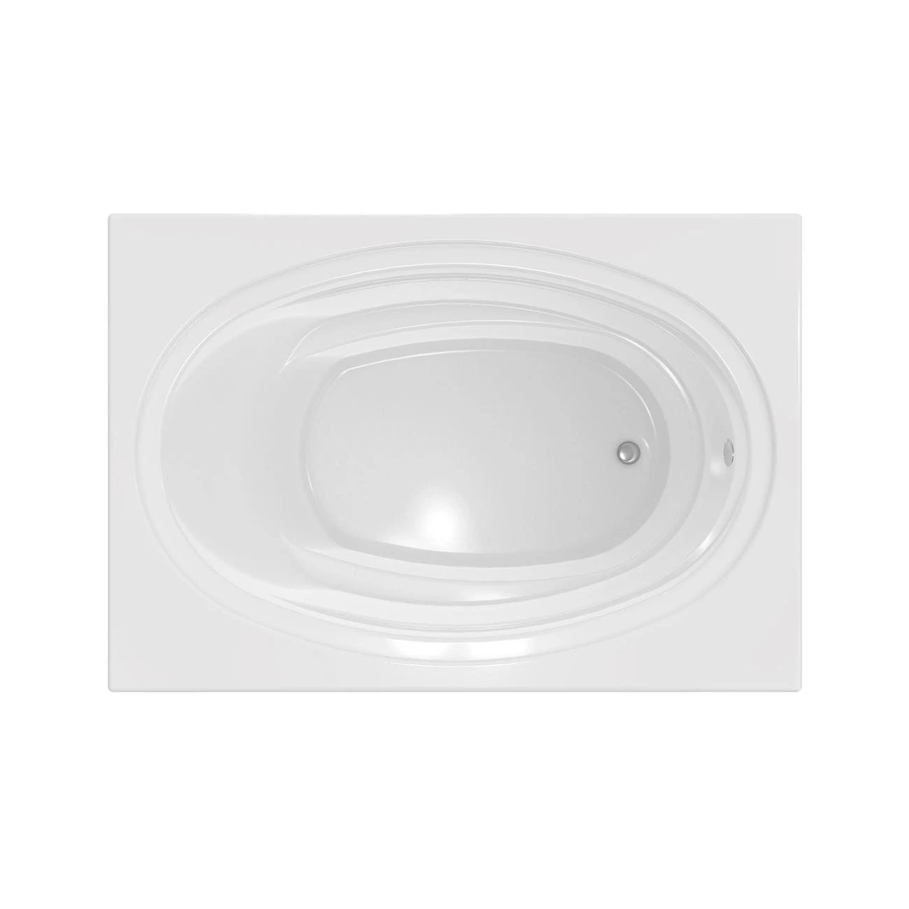 Alydar I 60 Inch Acrylic Drop-in Universal Drain Bathtub - White - Image 4