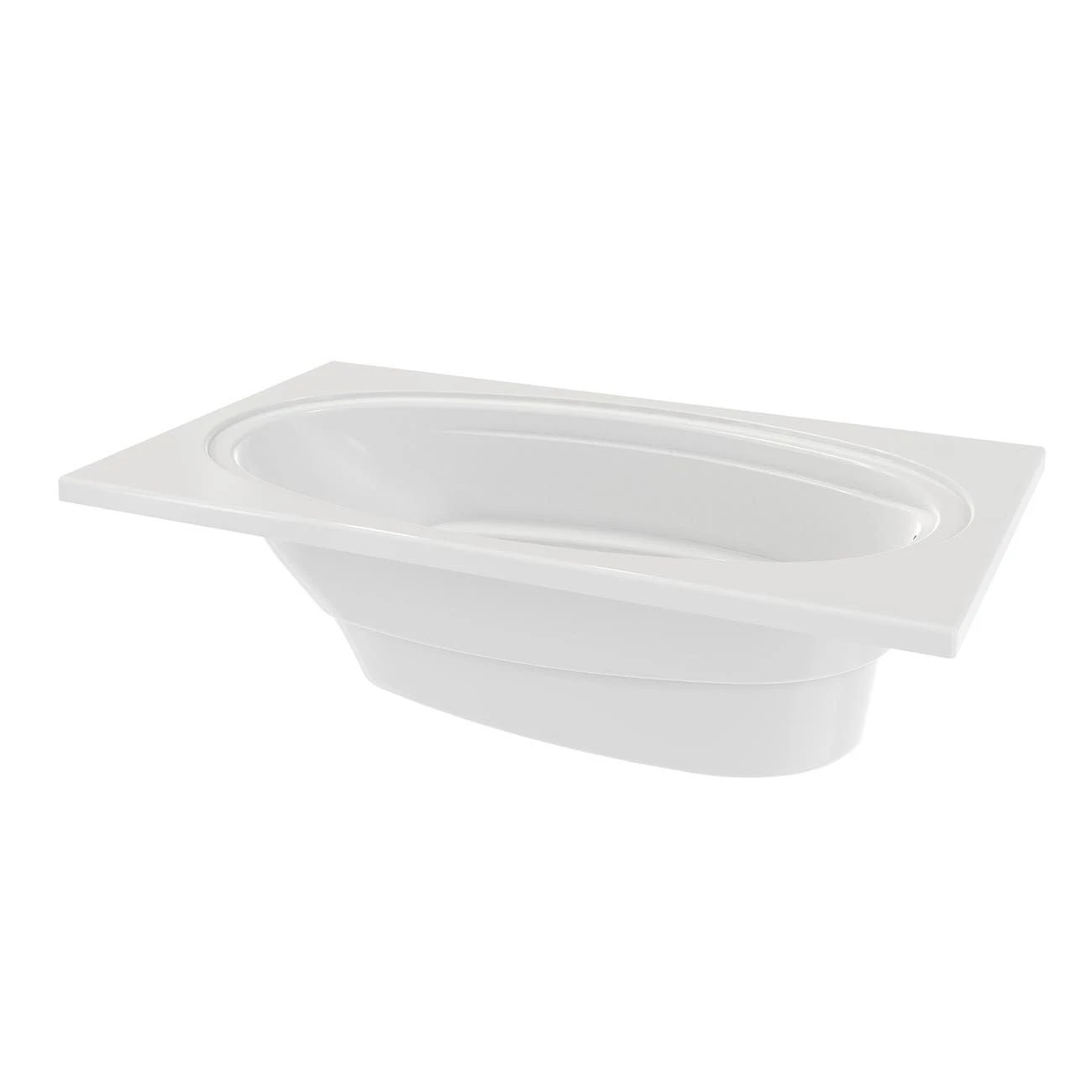 Alydar II 72 Inch Acrylic Drop-in Universal Drain Bathtub - White - Image 4
