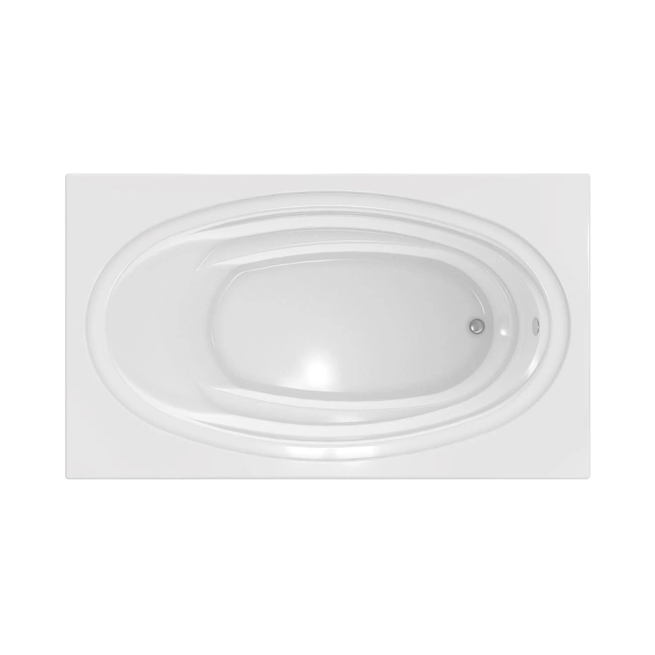 Alydar II 72 Inch Acrylic Drop-in Universal Drain Bathtub - White - Image 5