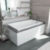 Ascot I 60 Inch Acrylic Drop-in Universal Drain Bathtub - White