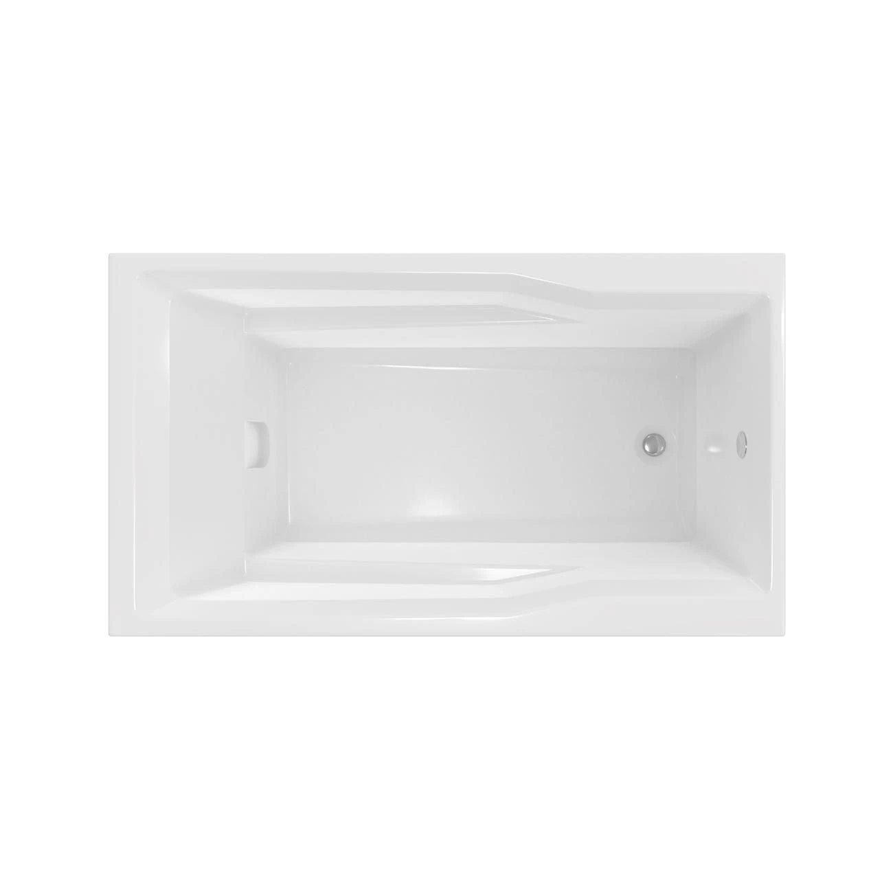 Ascot I 60 Inch Acrylic Drop-in Universal Drain Bathtub - White - Image 2