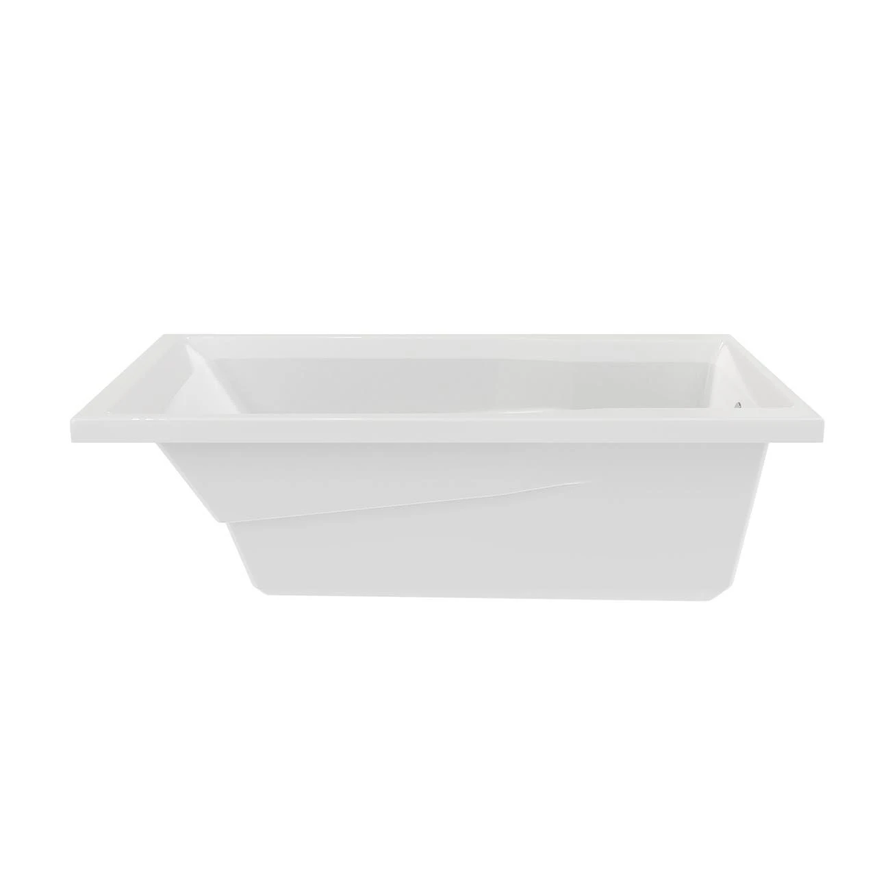 Ascot I 60 Inch Acrylic Drop-in Universal Drain Bathtub - White - Image 3