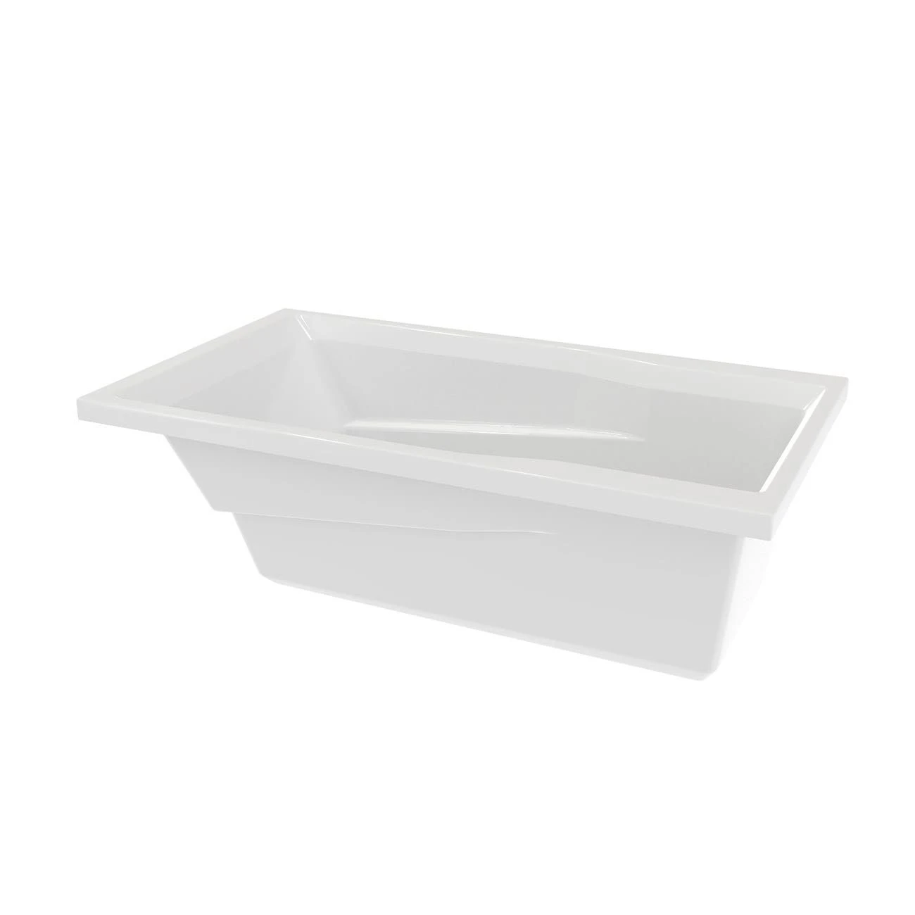 Ascot I 60 Inch Acrylic Drop-in Universal Drain Bathtub - White - Image 4